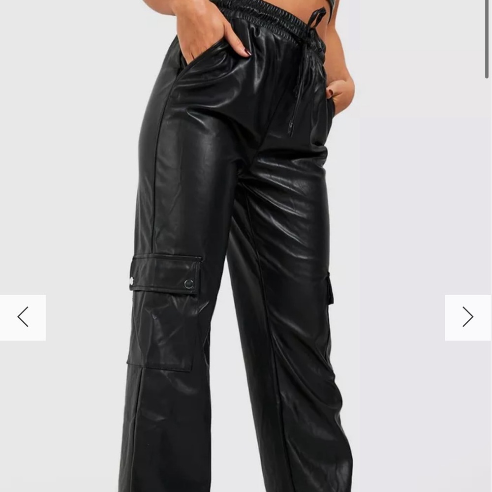 Leather cargo pants